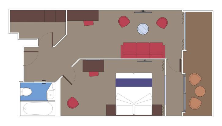 Grand Suite Aurea floor plan on MSC Seashore