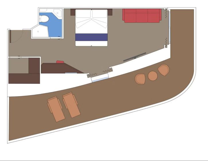 Premium Suite Aurea with Terrace floor plan on MSC Seashore