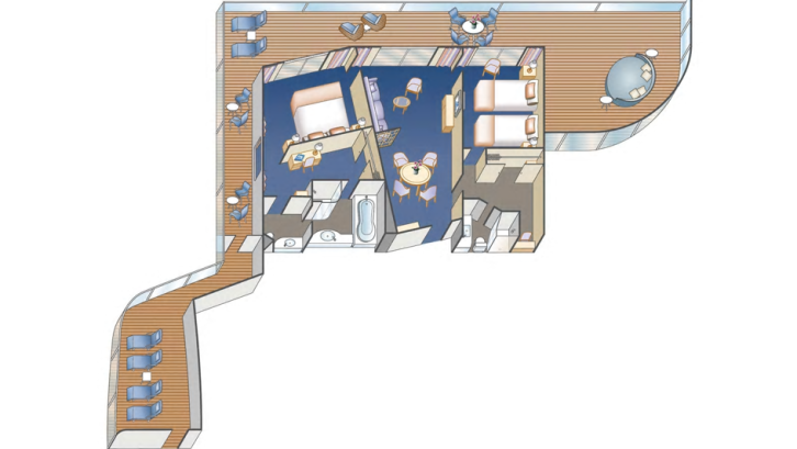 Sky Suite floor plan on Discovery Princess