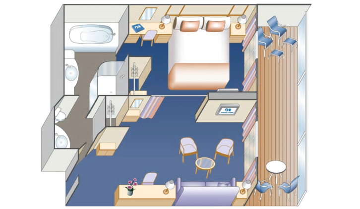 Suite floor plan on Discovery Princess
