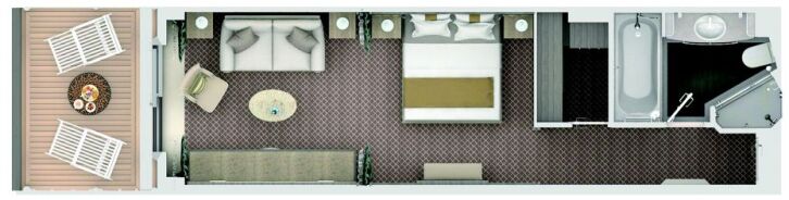Deluxe Veranda Suite floor plan on Silver Dawn