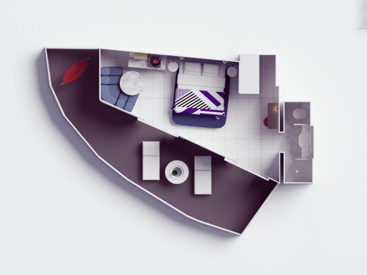 Cheeky Corner Suite, Even Bigger Terrace floor plan on Valiant Lady