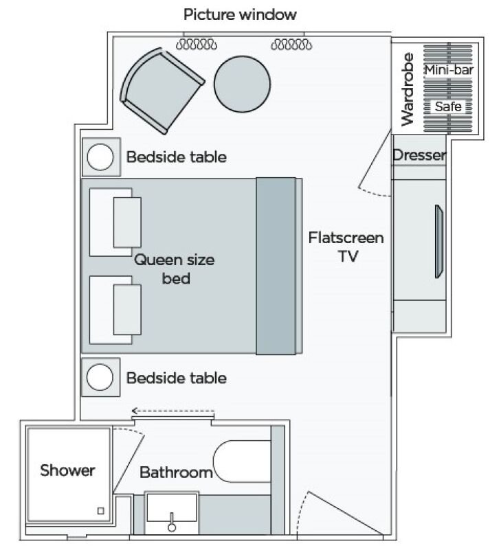 Emerald Stateroom floor plan on Emerald Luna