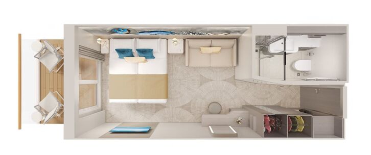 Solo Balcony floor plan on Norwegian Prima