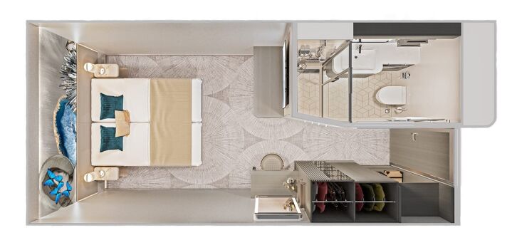 Solo Inside floor plan on Norwegian Prima