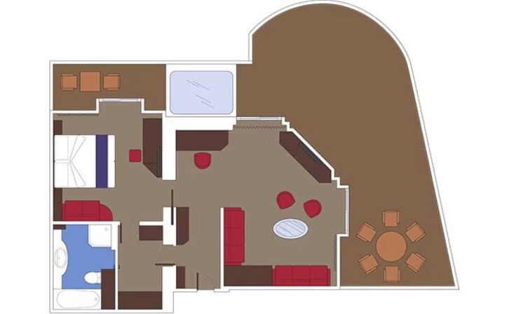 MSC Yacht Club Royal Suite floor plan on MSC Euribia
