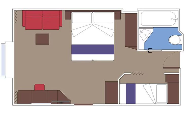 Premium Ocean View floor plan on MSC Euribia