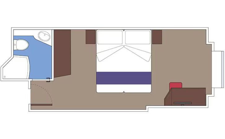 Junior Ocean View with Obstructed View floor plan on MSC Euribia