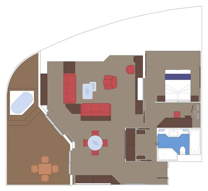 MSC Yacht Club Owner's Suite floor plan on MSC Seascape
