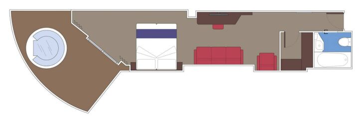 Premium Suite Aurea with Whirlpool floor plan on MSC Seascape