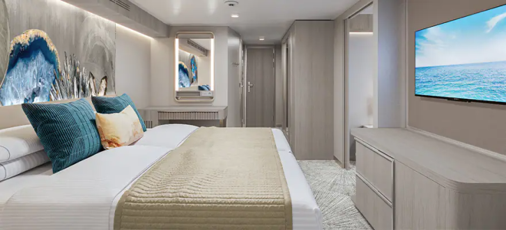Forward-Facing Suite with Master Bedroom & Large Balcony on Norwegian Viva