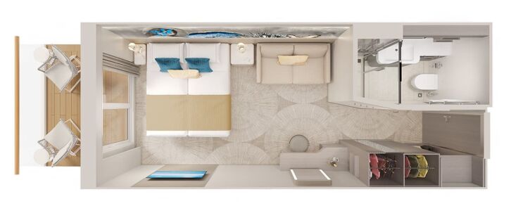 Solo Balcony floor plan on Norwegian Viva