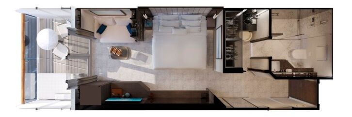 Ocean Terrace Suite floor plan on Explora I
