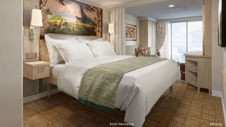 Concierge Family Oceanview Stateroom with Verandah on Disney Treasure
