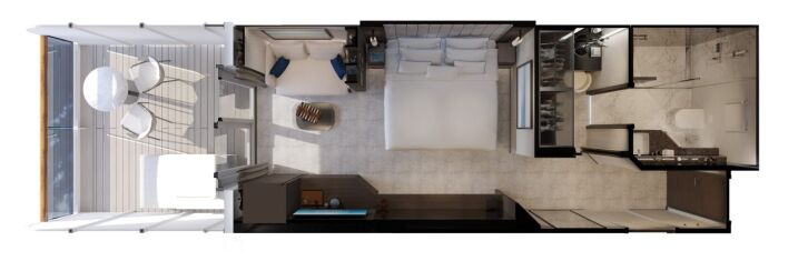 Ocean Grand Terrace Suite floor plan on Explora II