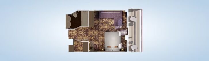 Ocean Suite floor plan on Carnival Firenze