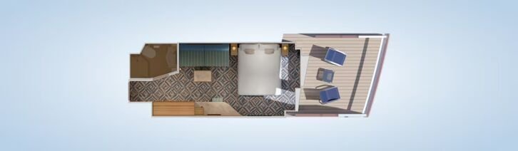 Terrazza Aft-View Extended Balcony floor plan on Carnival Firenze