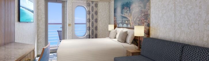 Aft-View Extended Balcony cabin on Carnival Firenze