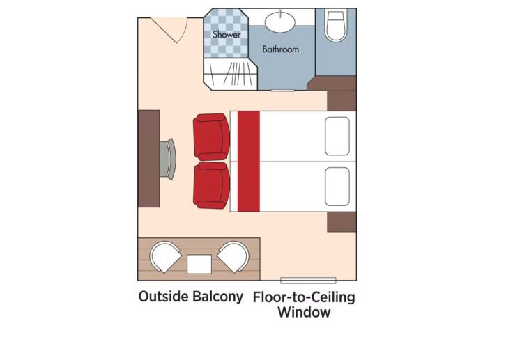 Category B Staterooms floor plan on AmaSintra