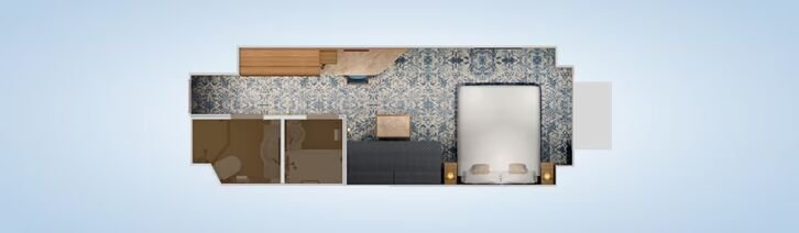 Deluxe Ocean View floor plan on Carnival Firenze