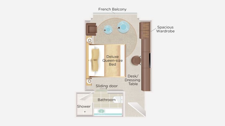 French Balcony Suite floor plan on MS Estrela