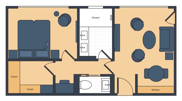 Royal Suite floor plan on S.S. Victoria