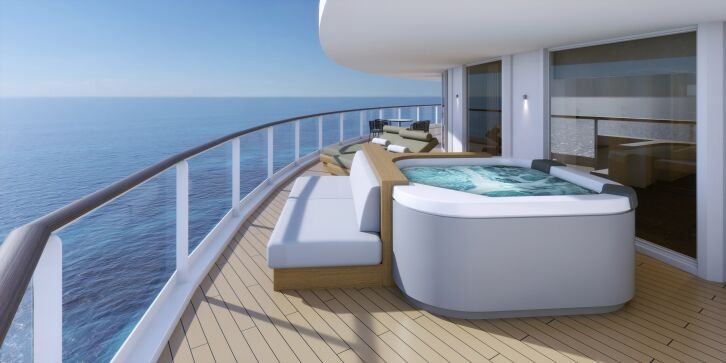 The Haven Aft-Facing Penthouse with Large Balcony on Norwegian Aqua