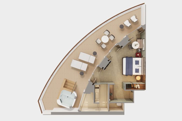 The Haven Aft-Facing Penthouse with Large Balcony floor plan on Norwegian Aqua