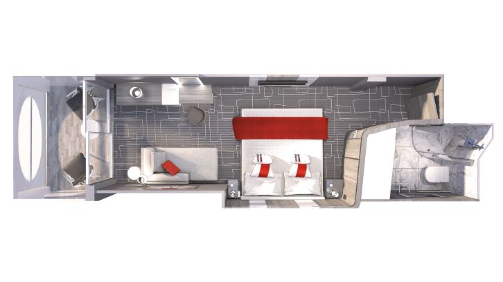 Deluxe Porthole View with Veranda floor plan on Celebrity Xcel