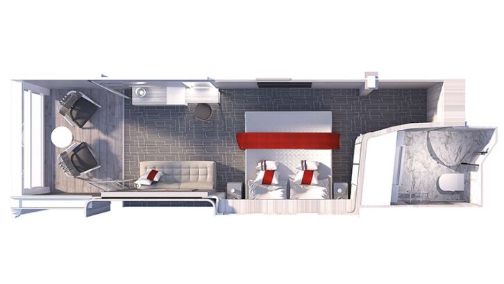 Deluxe Balcony Stateroom Guarantee floor plan on Celebrity Xcel
