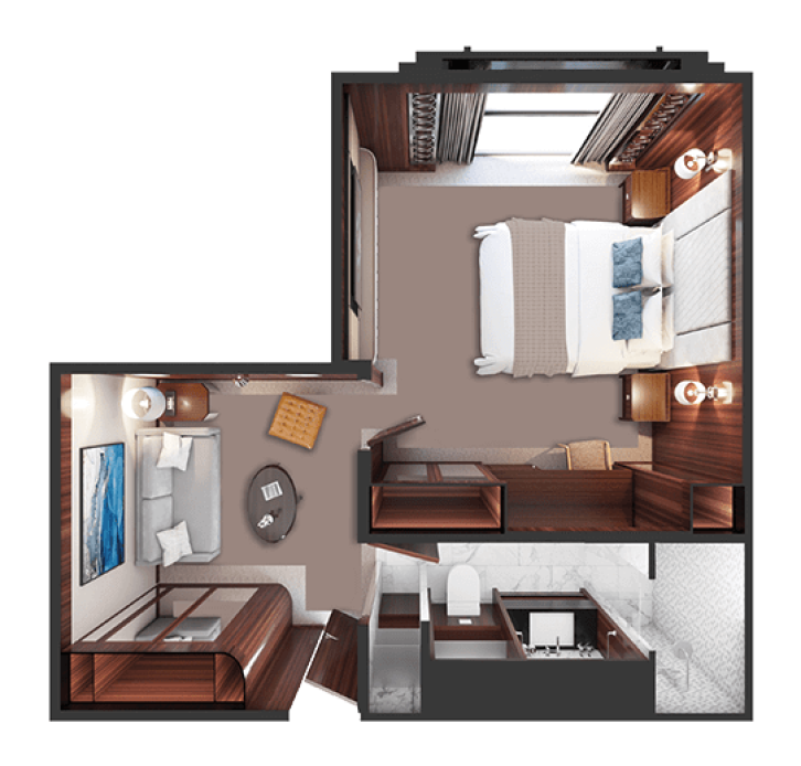 Deluxe Suite Guarantee floor plan on World Traveller