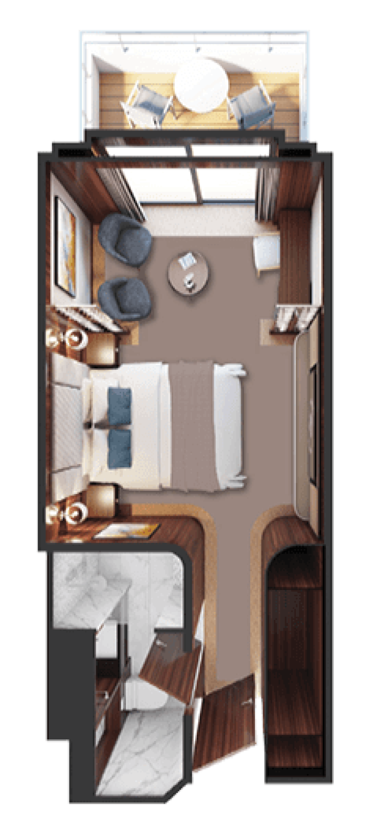 Veranda Suite floor plan on World Voyager