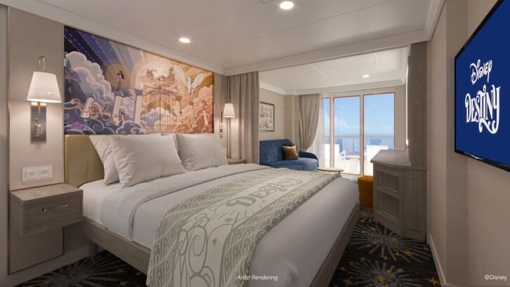 Deluxe Oceanview Stateroom with Verandah on Disney Destiny