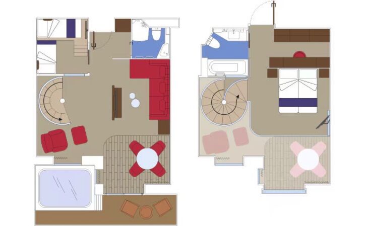 MSC Yacht Club Royal Duplex Suite floor plan on MSC World Asia