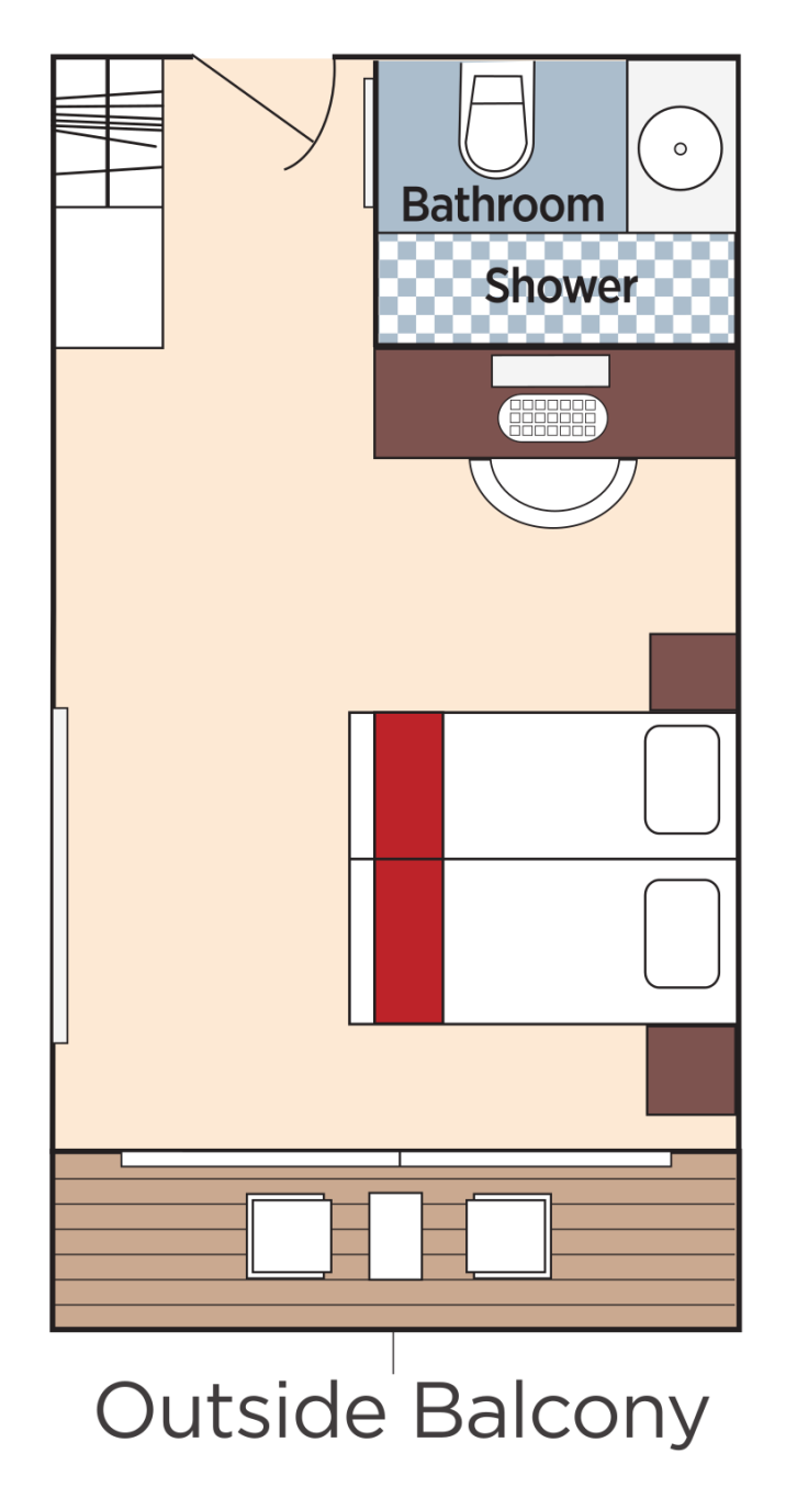Category AA Staterooms floor plan on AmaRudi