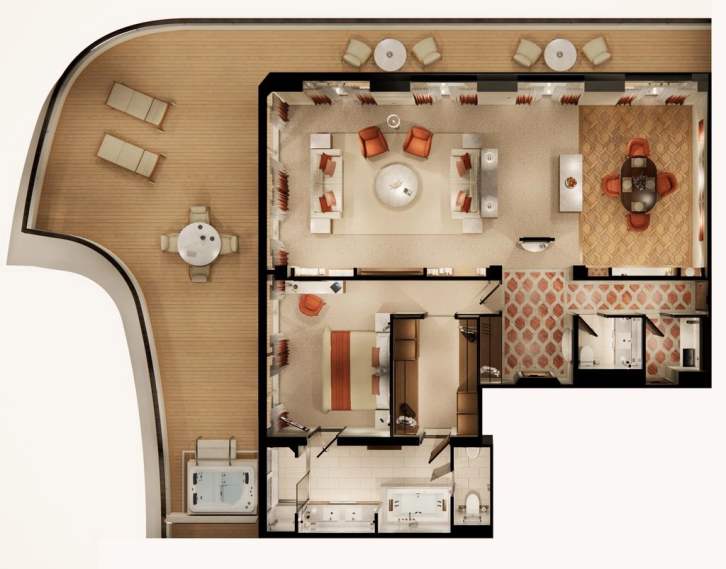 Penthouse Panorama Suite floor plan on Crystal Grace