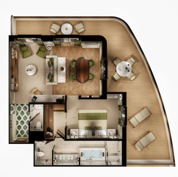 Junior Penthouse Panorama Suite floor plan on Crystal Grace