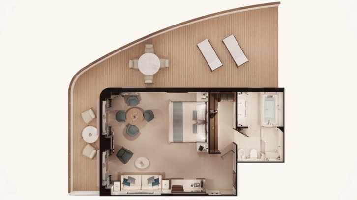 Sapphire Panorama Suite floor plan on Crystal Grace