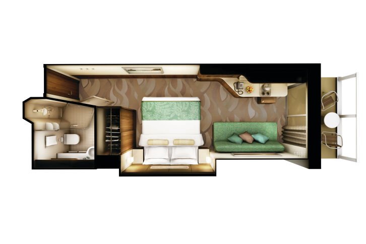 Sail Away Balcony floor plan on Norwegian Escape